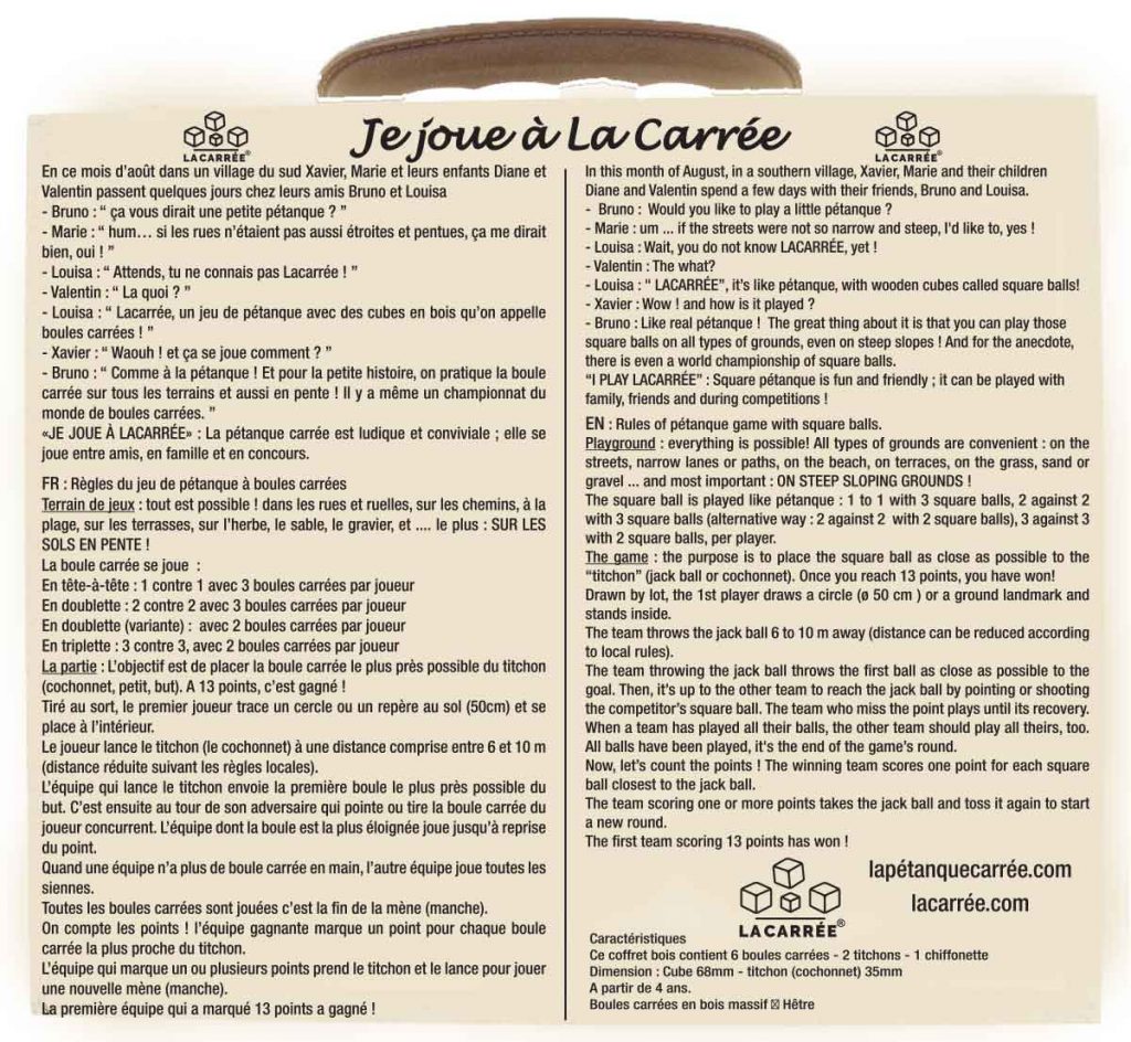 régle du jeu lapétanque carrée