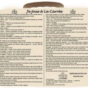 régle du jeu lapétanque carrée